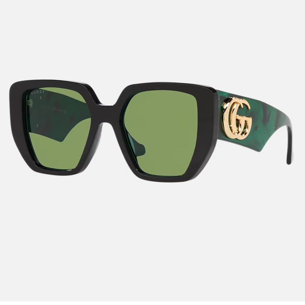 Gucci Black and Green Sunglasses